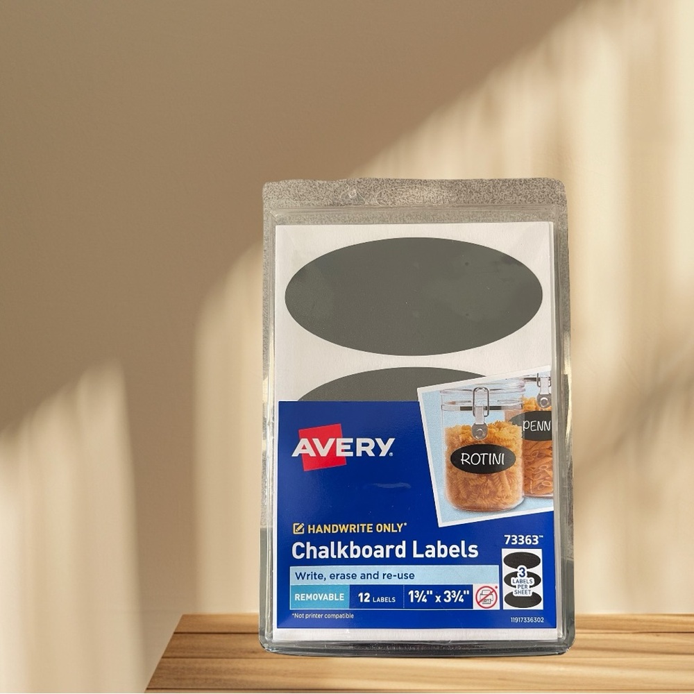 Avery Removable Chalkboard Labels - Black, Oval - Cottagecore